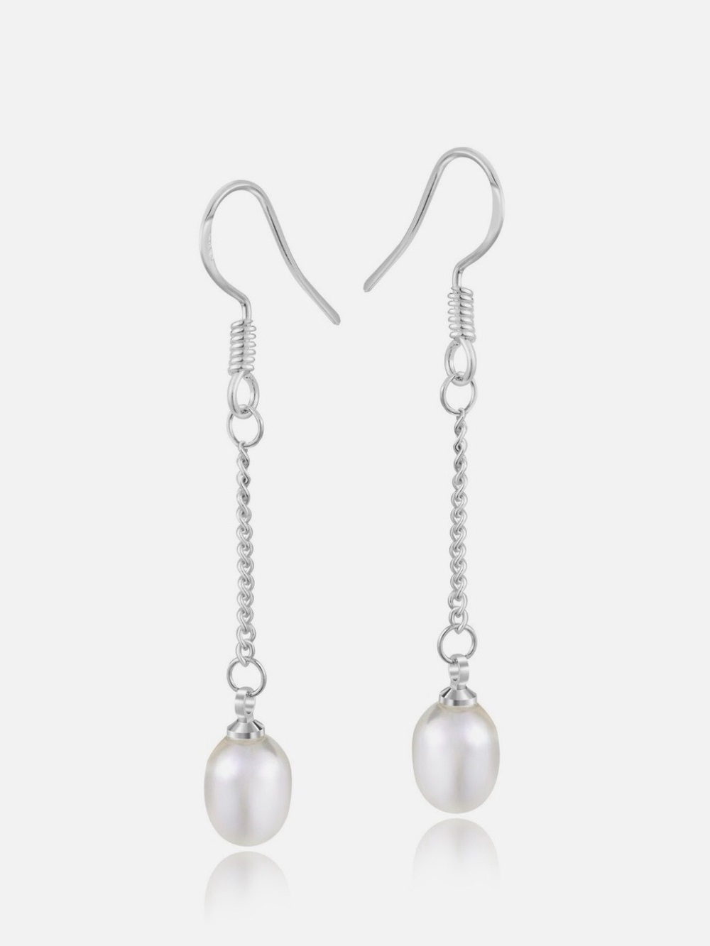 Freshwater pearl and sterling silver earrings